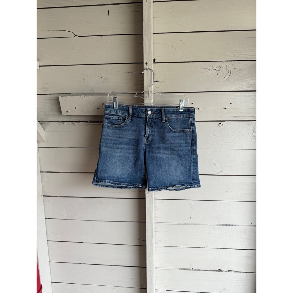 Lucky Brand Womens Medium Wash Denim Bermuda Shorts Size 4 27 Mid Rise Stretch